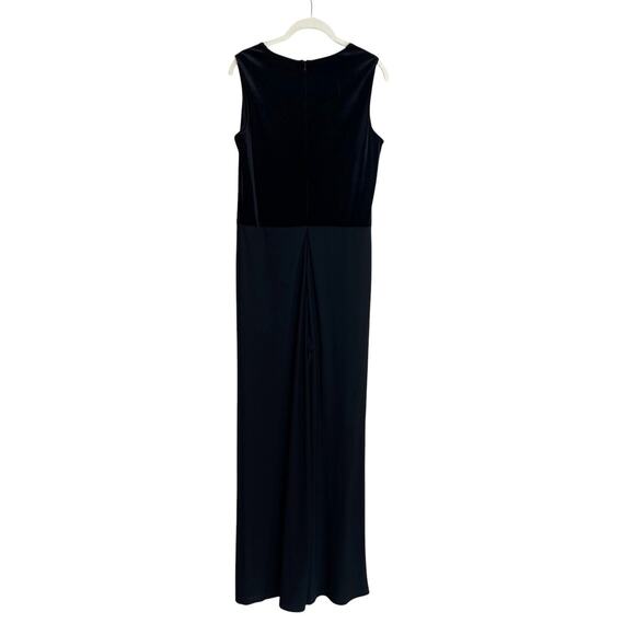 Tiana B Womens Jumpsuit M Black Velvet Bodice Rhinestone Waist Wide Leg Evening - Picture 4 of 8